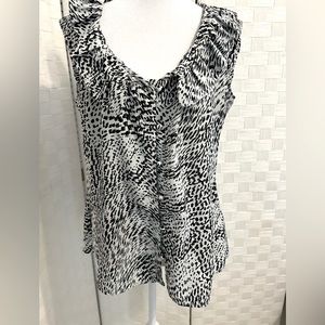 Banana Republic white/black sleeveless top.
